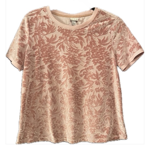 A New Day Blush Velvet Floral Top - Picture 3 of 4